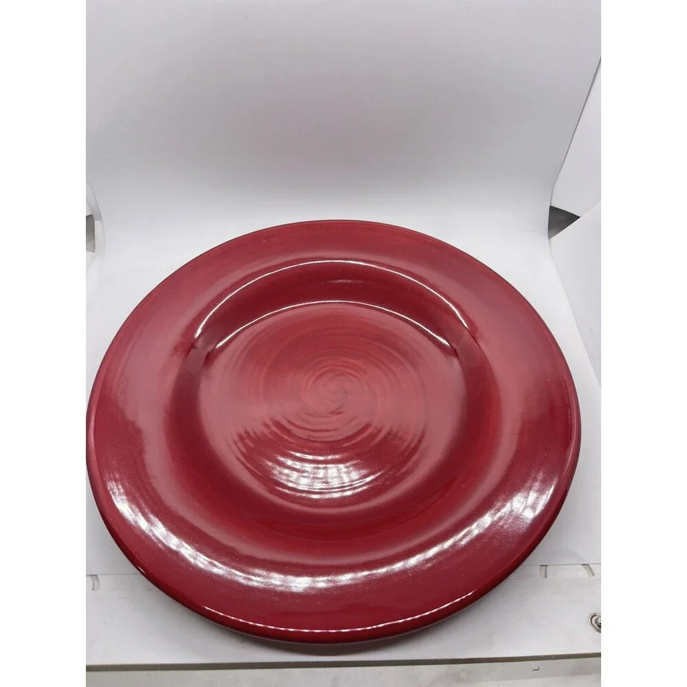 Pottery Barn Sausalito Merlot Red Plate 12.25